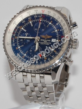 Breitling Blue Baton Dial Watch A24322