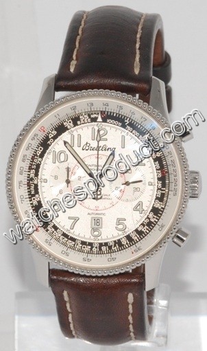 Breitling Silver Arabic Dial Mens Watch A35330