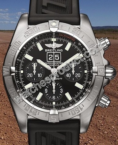 Breitling Black Baton Dial Watch A44359