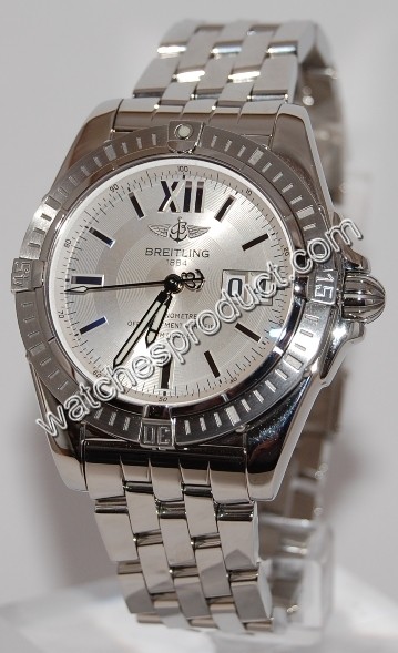 Breitling Silver Baton Dial Mens Watch A49350