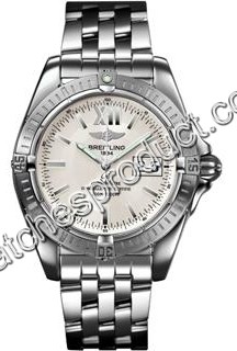 Breitling White Baton Dial Watch A49350