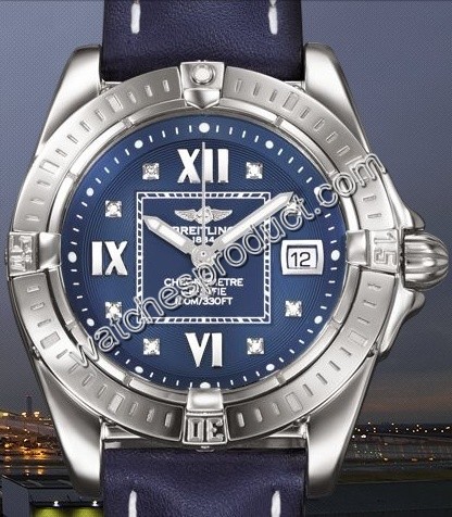 Breitling Blue with Diamonds Dial Ladies Watch A71356