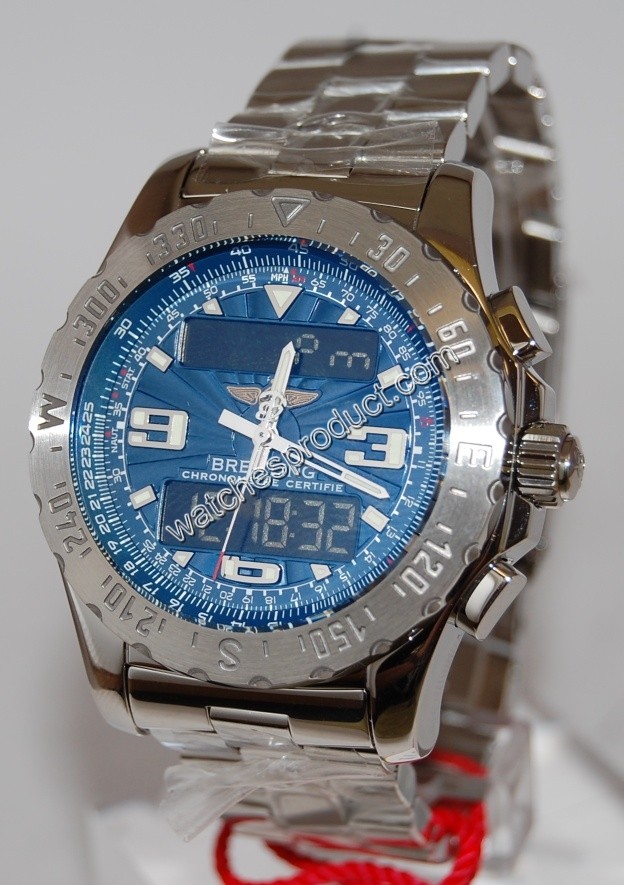 Breitling Blue Quarter Arabic Dial Watch A78363