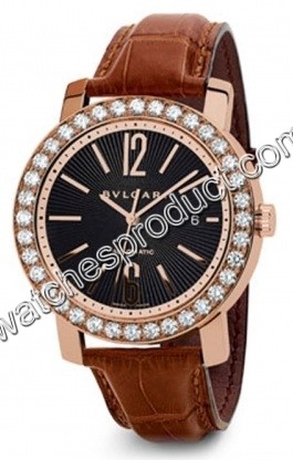 Bvlgari BBP42C5GDLDAUTO Rose Gold set with Diamonds Watch