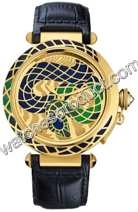 Cartier 18kt Yellow Gold Snake Motif Dial Mens Watch WJ12121G