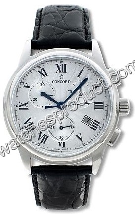 Concord Silver guilloche Dial Watch 0311122