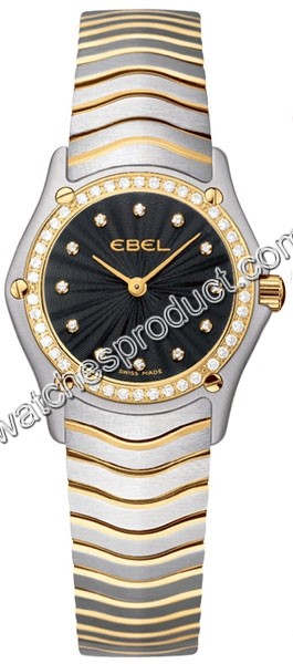 Ebel Black Guilloche Dial Ladies Watch 1215405