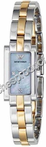 Emporio Armani Mother of Pearl With 3 Diamond Hour Markers Dial Watch AR3109