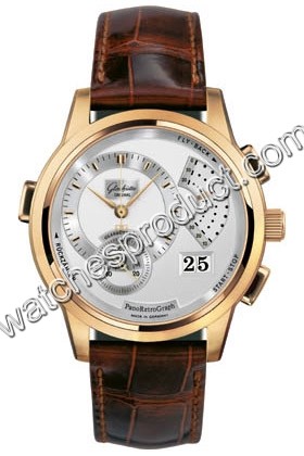 Glashutte Silver Guilloche Dial Mens Watch 60-01-03-03-06