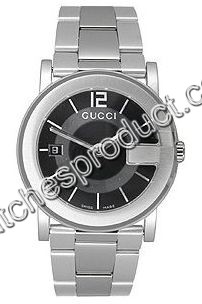 Gucci Black With Grey Circle Dial Watch YA101405