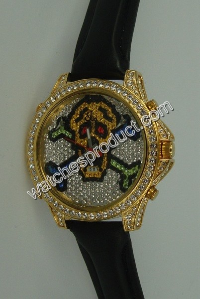 Jacob & Co. multi-colored skull and cross bones pave diamond dial Dial Watch 6776