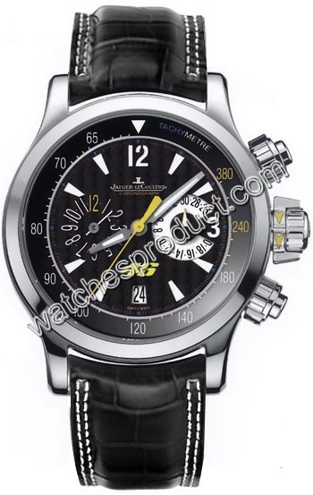 Jaeger LeCoultre Black, Patterned Carbon Fiber, Yellow Highlights Dial Watch Q175847V