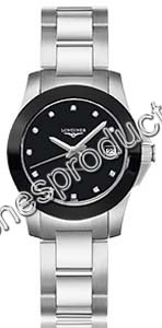 Longines Black Diamond Dial Ladies Watch L3.257.4.57.6