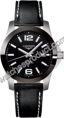 Longines Conquest Black Ceramic Watch L3.655.4.56.3