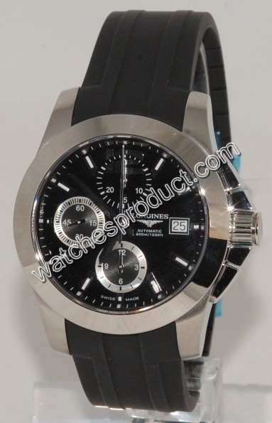 Longines Black Dial Watch L3.662.4.56.2