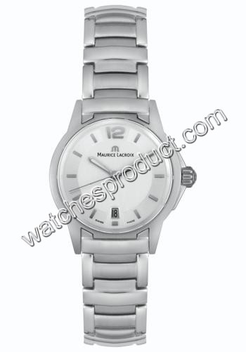 Maurice Lacroix White and silver with silver hands and hour markers Dial Ladies Watch MI1053-SS002-120