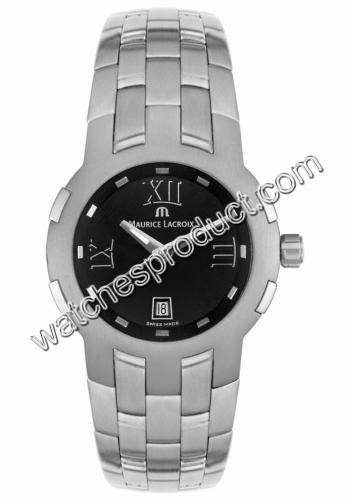 Maurice Lacroix Black dial with silver hands and roman numerals Dial Watch MS1013-SS002-310