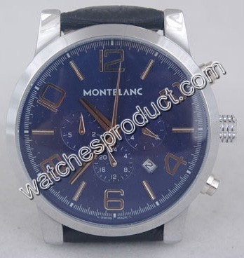 Mont Blanc Dark Blue Dial Mens Watch 7574