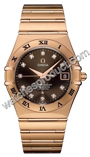 Omega Brown Diamond Dial Mens Watch 1103.60.00