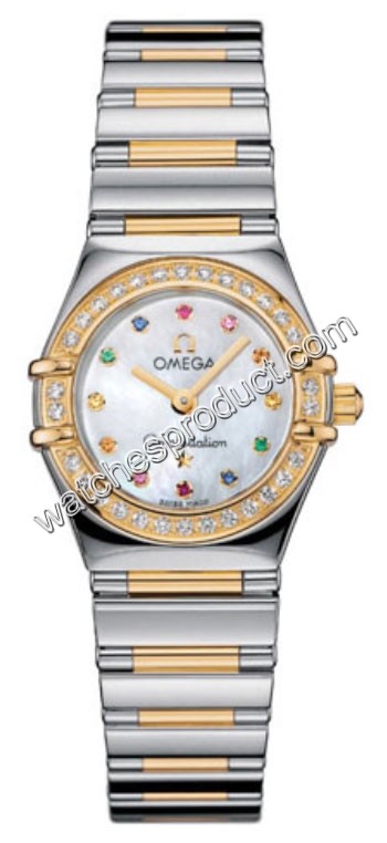 Omega Mother-of-pearl with 12 colored stones Dial Ladies Watch 1365.79.00