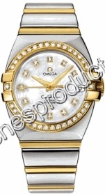 Omega White Mother of Pearl Diamond Dial Watch 1399.75.00