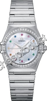 Omega White MOP Multi Coloured Gem Set Dial Ladies Watch 1460.79.00