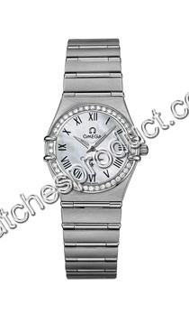 Omega White Mother of Pearl Roman Numeral Dial Ladies Watch 1476.61.00