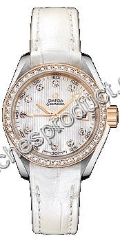 Omega White Mother of Pearl Diamond Dial Ladies Watch 231.28.30.20.55.001