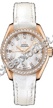 Omega White Mother of Pearl Diamond Dial Watch 231.58.30.20.55.001