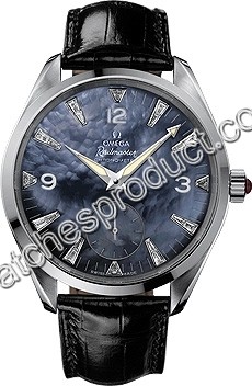 Omega Blue Mother of Pearl Diamond Dial Mens Watch 2806.72.31