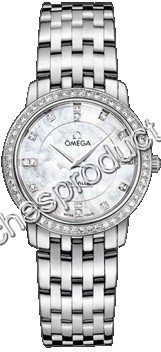 Omega White Mother of Pearl Diamond Dial Watch 413.15.27.60.55.001