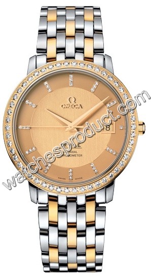 Omega 413.25.37.20.58.001 Steel & Gold set with Diamonds Watch