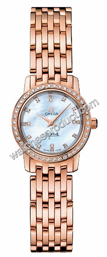 Omega Mother Of Pearl Set With  Diamonds Dial Ladies Watch 4135.75.00