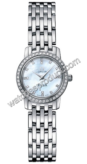 Omega Mother Of Pearl Set With  Diamonds Dial Watch 4575.75.00