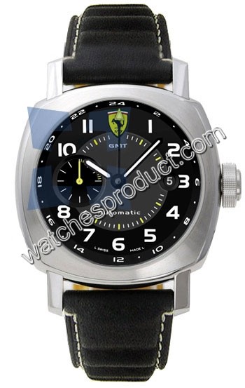 Panerai Black with Ferrari shield at 12, yellow accents Dial Watch FER00009