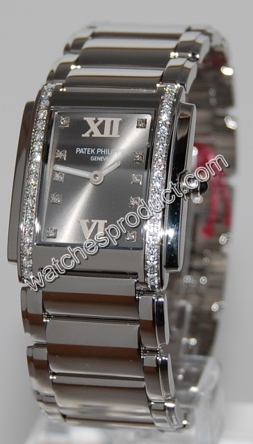 Patek Philippe Silver Diamond Dial Ladies Watch 4910/10A