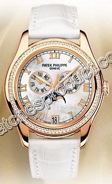 Patek Philippe White Mother of Pearl Roman Numeral Dial Mens Watch 4936R