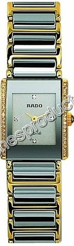 Rado Platinum Tone Ceramic with Gold & Diamonds Watch 153.0339.3.075