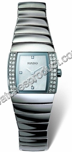 Rado Sintra Platinum Tone Ceramic set with Diamonds Watch 153.0578.3.090