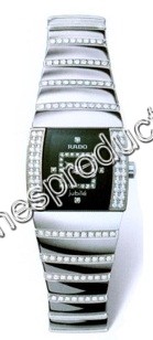 Rado Platinum Tone Ceramic set with Diamonds Watch 153.0578.3.098