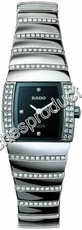 Rado Sintra Platinum Tone Ceramic set with Diamonds Watch 153.0578.3.171