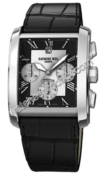 Raymond Weil Black With Silver Center Dial Watch 4878-STC-00268