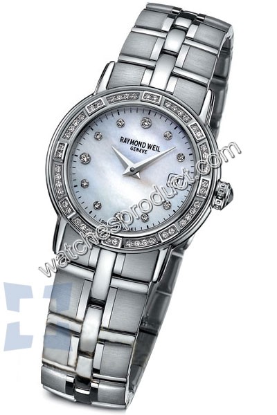 Raymond Weil Mother-of-Pearl set with 11 diamonds Dial Ladies Watch 9441.STS97081