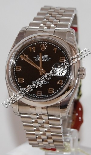 Rolex Black Arabic Dial Mens Watch 116200