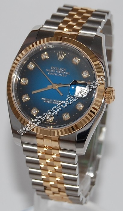 Rolex Blue Diamond Dial Watch 116233