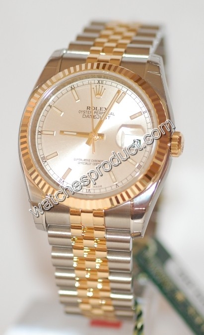 Rolex Silver Baton Dial Watch 116233