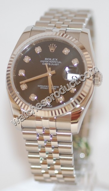 Rolex Black Diamond Dial Watch 116234