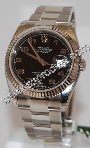 Rolex Black Arabic Dial Mens Watch 116234