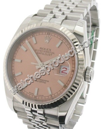 Rolex Salmon Baton Dial Watch 116234