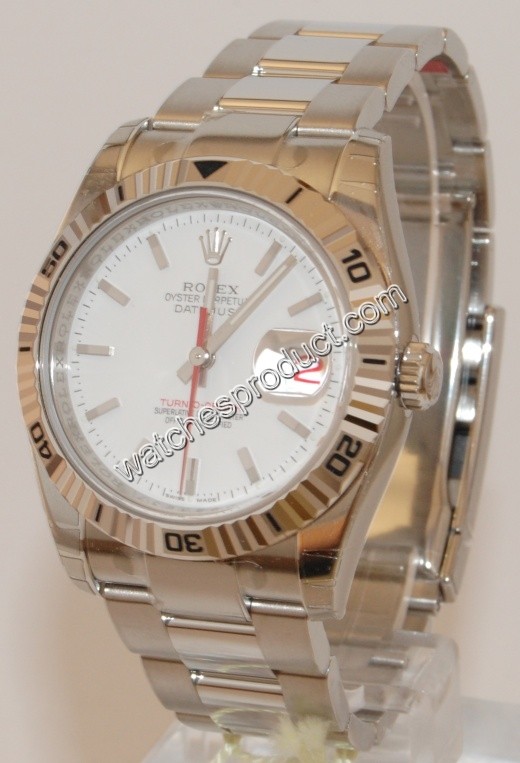 Rolex White Baton Dial Mens Watch 116264